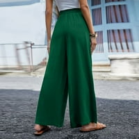 Hlače za ženske ležerne ljetne šifon Split Solid Boja lagana vidi kroz hlače Dame Primorske pantalone