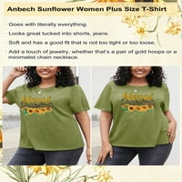 Majice blagoslovljene bake plus veličine za žene grafički suncokret print prevelike majice kratkih rukava