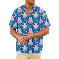 FNYKO dječaci i muškarci Uskrs Havajske majice Sretan Uskršnji gumb s kratkim rukavima na havajsku majicu