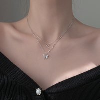 Slatke ogrlice Djevojke 'Modni hipo-alergenski leptiri oblik za školske performanse pokazuju srebro