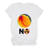 Bluze za ženske majice za žene zaustaviti zagađenje Štampanje okrugle majice za žene kratki rukav lagani