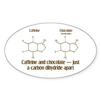 Cafepress - ovalna naljepnica kofeina i čokolade - naljepnica