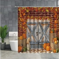 Pad tuš s tušem kupatilo jesenja seoska kuća za kolu vrata bundeve javorov listov jarkovca žetve narandžastih