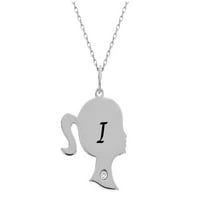 Girl FineJewelers personalizirana inicijalna ogrlica sa abecedom sa CZ Podesivom lancem Sterling srebrna