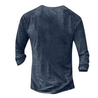 Modni brendovi muškarci Majice Dugi rukav Clearence Coustomičan grafički pulover Henley opušteni fit