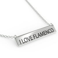 Ljubav Flamenco Ženski bar Privjesak ogrlica Sterling Sliver