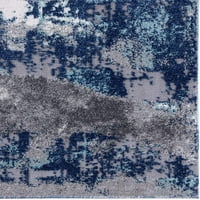 Euston plavi apstraktni moderni tepih za područje