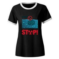 Ponude Zaustavljanje nuklearnih zagađenja Majice za žene Grafički print Kratki rukav Okrugli vrat Košulje