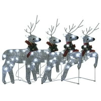 Božićni reinderi srebrne LED