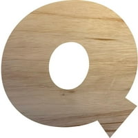 Nedovršeni drveni zanat Q, drvena slovo 18 '' Visoki zidni viseći slova, palika