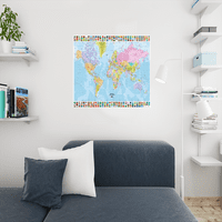 Mapa svijeta sa zastavama Edukativna referenca Cool zidni dekor Art Print Poster 36x24