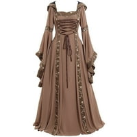 Floleo ženska haljina vintage keltska srednjovjekovna podne duljine renesansne gotičke cosplay haljina