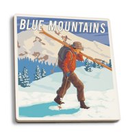 Ontario Kanada, Plave planine, skijašice koje nose snežne skije