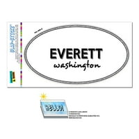 Everett, WA - Washington - crno-bijelo - Gradsko stanje - ovalno laminirano naljepnice