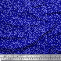 Soimoi plavi pamuk poplin tkanini apstraktni ispisani tkaninski dvorište širom