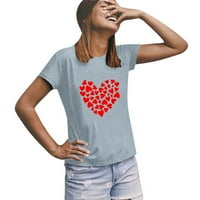 Miayilima Grey XL majice za ženska bluza Ženska majica kratkih rukava Valentinovo Modni dan Torn Ispis
