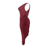 Fsqjgq haljine koje sakriju trbuh ženske haljine za žene žensko casual jedno-ramenski noćni klub, čvrsto