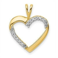 14k žuto zlato 1 6CTW dijamantski privjesak srca