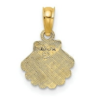 10K zlatna polirana i ugravirana ljuska šarm Privjesak ogrlica nakita pokloni za žene