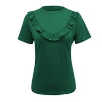 Ženski vrhovi Žene Modni ljetni pulover Puno boje kratkih rukava Bluza Green M