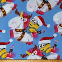 Fleece Minions Fluffy jednorog Reindeer Santa Božićni odmor Prekrivni me likovi Bob Blue Fleece Tkanini