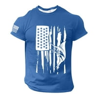 Američka majica zastava za muškarce zvijezde i pruge modni casual kratki rukav O vrat Camou E štampan