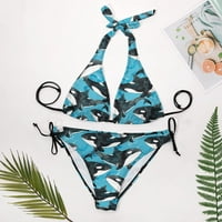 Vodeni kolor Orcas Halter String Triangle Bikini setovi dva seksi kupaći kostimi
