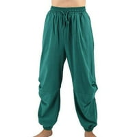 Homodles Joggers za muškarce - rastezanje Ležerne prilike u nerezing pamučno posteljina sa džepovima Muške hlače zelene XL