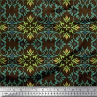 Soimoi smeđa modalna satenska tkanina marokanska damaska ​​ispis tkanina od dvorišta široka