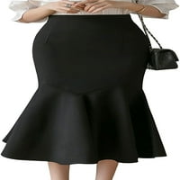 Ženska uredska radna bodycon sredina dugačka suknja za olovke nagnuta sirena rep suknje hobble suknja