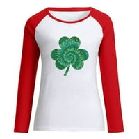 Žene kraljevske košulje sv. Patricka, majica s dugim rukavima Trendy dugim rukavima Thews Plus veličine