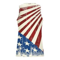 Muški patriotski prsluk Dan bez obzira na modnu američku zastavu Ispis Crewneck Bluza bez rukava, ljetni