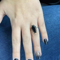 DEngmore prsten kreativni zadivljujući lijesni prsten crni cirkon lijesni prsten draguljastog prstena
