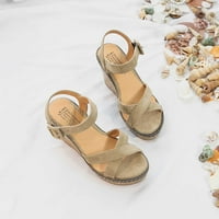 LISGAI WEMENS SANDE, kopč za gležnjače Espadrilles Flatform Wedge Casual Sandal, ženske platforme sandale