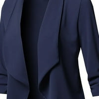 Kaput za žene Cardigan Otvoreno s dugim rukavima prednje boje u boji, casunske modne jakne