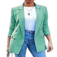 Glonme Womenske poslovne jakne Solid Blazer dugih rukava Kardina s dugim rukavima Ženska labava bluže