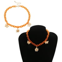 Akrilni lanac akrilni lanac punk stil ogrlica metalna ogrlica modna choker narandžasta