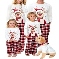 Codeop Porodica koja odgovara Božić pidžami Elk Print Tops Plaid Long Hlače Loungewear PJS odijelo