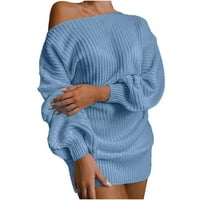 Dadaria casual haljine za žene ženske modne casual off-rame-ramene rukav panjeve pletene džemper dress
