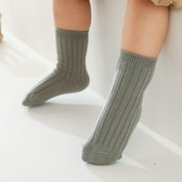 TODDLER čarape Djeca jesen zima modna čvrsta boja Jednostavni vertikalni uzorak Udoban topli Socls