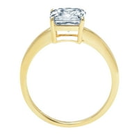 1. CT Brilliant Asscher Clear Simulirani dijamant 18k žuti zlatni solitaire prsten sz 10.5