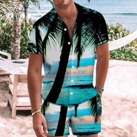 RBAOFUJIE Muške majice i kratke hlače 90-ih Oprema za muškarce Muška havajska odjeća za plasku ljetni