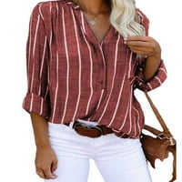 Paille ženske bluze v vrhovi vrata dugih rukava majica modna ured tunička majica vino crvena 3xl