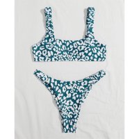 Komunalni trokut visokih kupaćih kupaćih kupaćih kupaćih kostima Žene kupaće kostime dve plave l