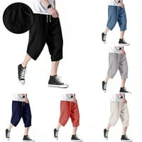 Muškarci Ležerne prilike pamučne kratke hlače Duljina joga fitness vrećice Loose FIT Hlače