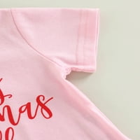 Božićne toddlere Djevojačke djevojke Hlače odijelo kratkih rukava pisma za ispis tasselja majica + kratke