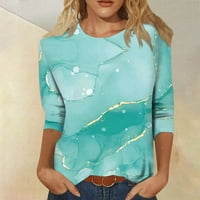 Hanas tops rukave za žene Slatke grafičke grafike Ters Bluze casual plus veličina osnovnih vrhova pulover