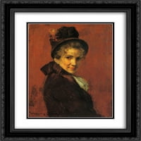 William Merritt Chase Matted Black Ornate uokvirene umjetnosti 'Portret žene'