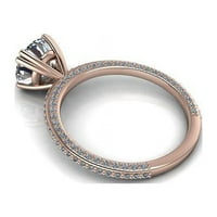3. CT okrugli dijamantni prstenovi za žene za žene Čvrsti 18K ruže zlato