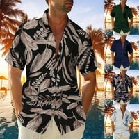 Muška kuća za odmor Havajska majica za print casual gumb kratkih rukava bluza bluza b l
